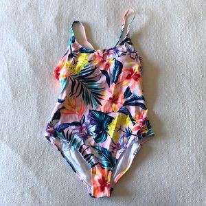 One-Piece Bright Floral Bathing Suit